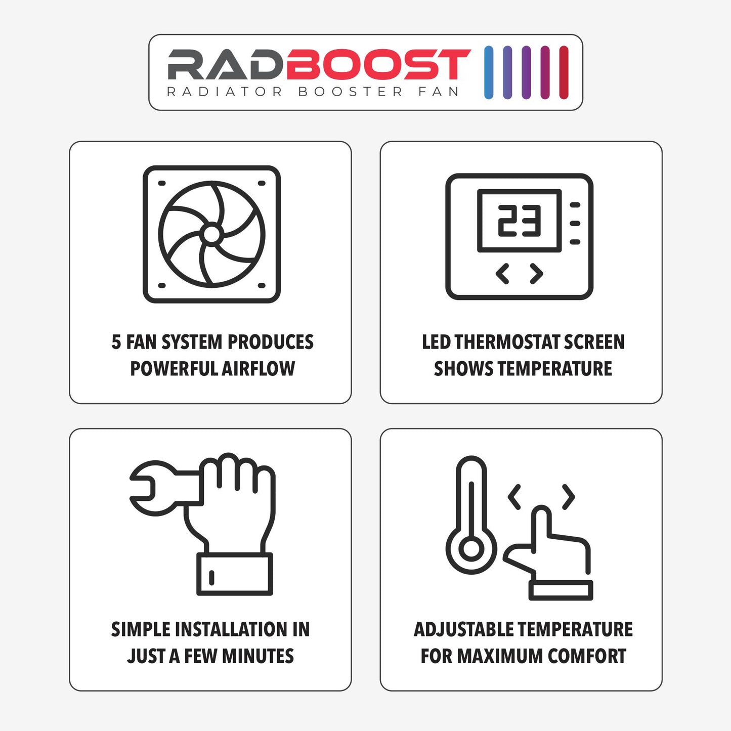 Radboost Radiator Booster Fan - Extension Set.