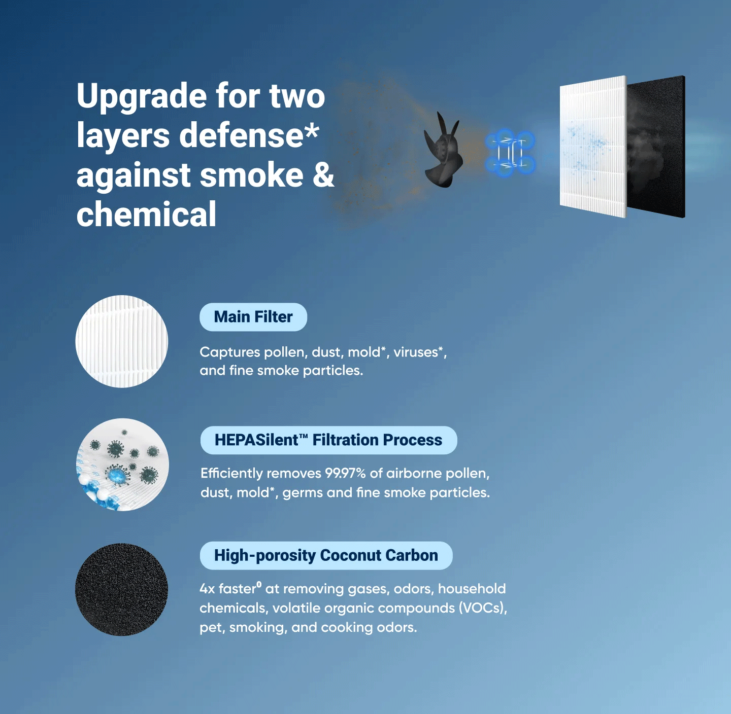 DualProtection Filter for Blueair Classic 600 Series air purifiers.